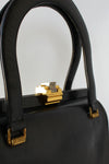 Deco Black Leather Handbag
