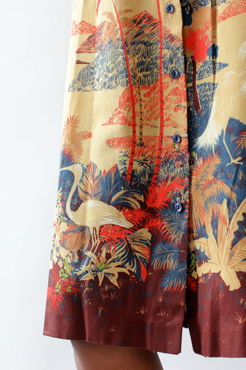70s Nature Print Skirt XS