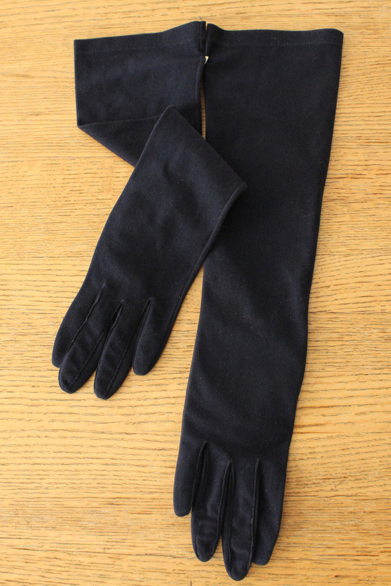 Navy Elbow Length Gloves
