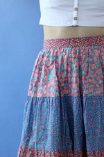Belle France Floral Tiered Skirt S