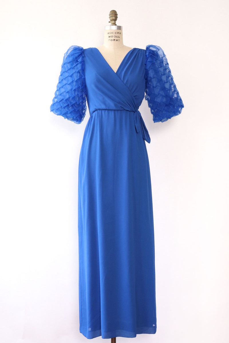 Cobalt Pleat Miss Elliette Maxi Dress XS/S OMNIA