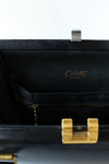 Deco Black Leather Handbag