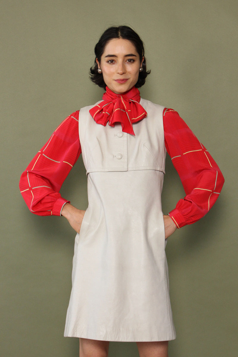 Ivory Leather Mod Dress XS/S