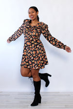 Peachy Floral Mini Dress M/L