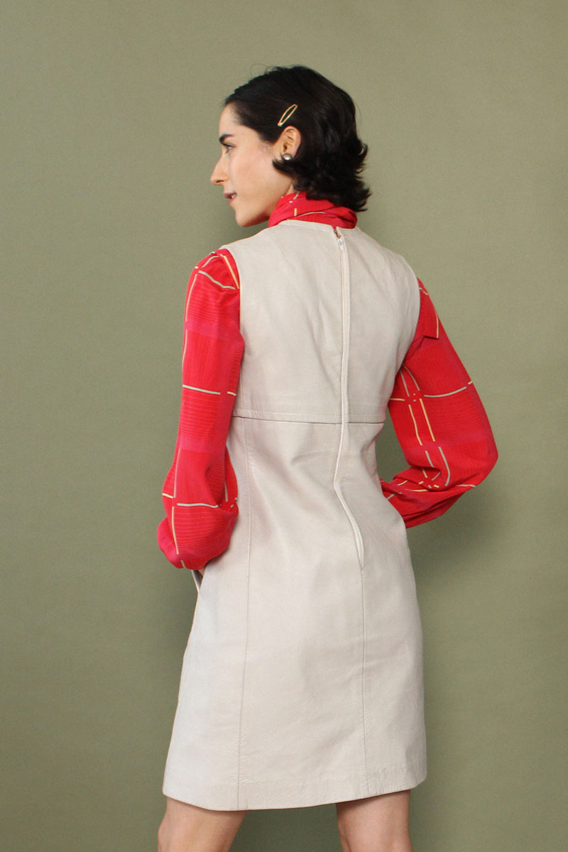 Ivory Leather Mod Dress XS/S