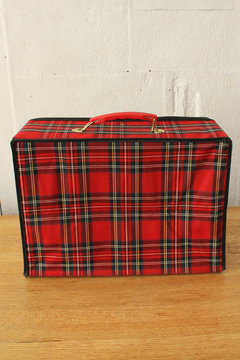 Plaid Collapsible Suitcase