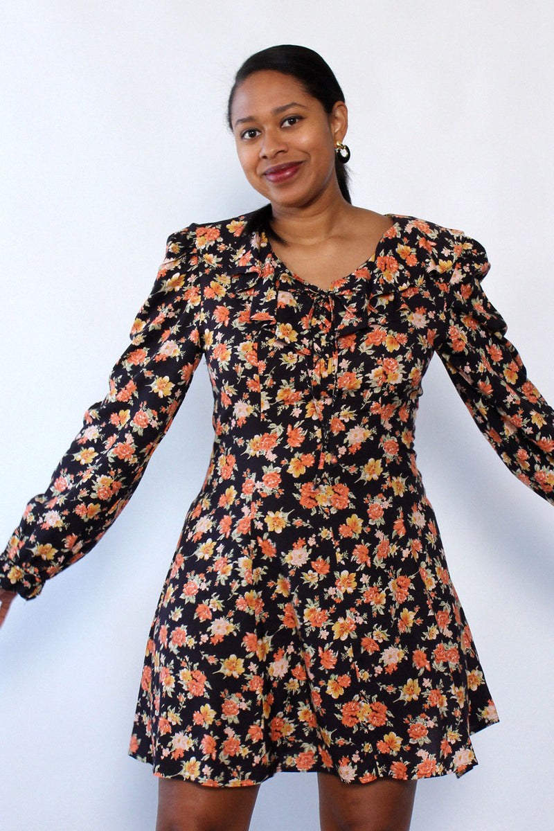 Peachy Floral Mini Dress M/L