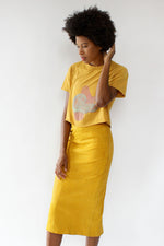 Golden Leather Pencil Skirt S