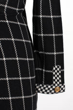 Windowpane Knit Dress L