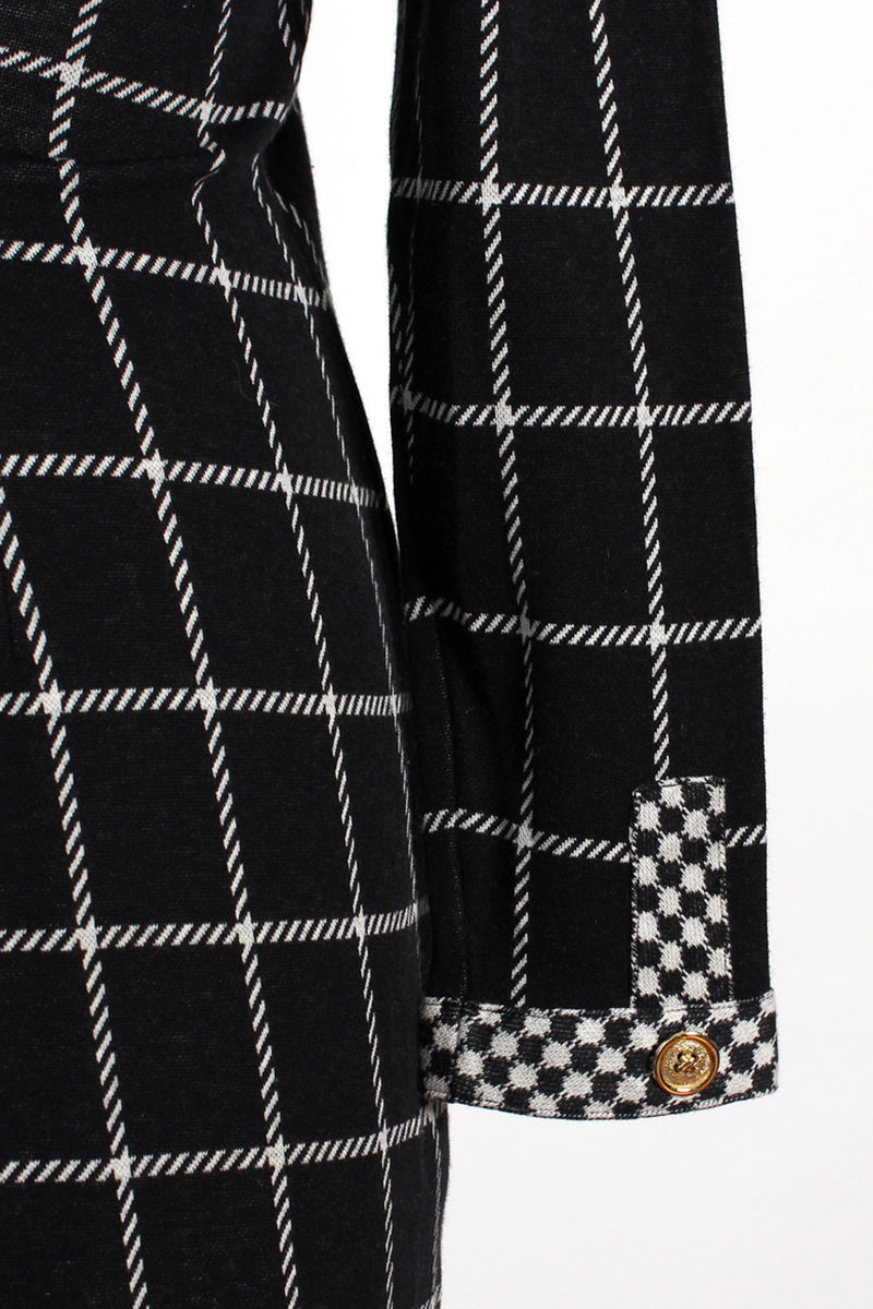 Windowpane Knit Dress L