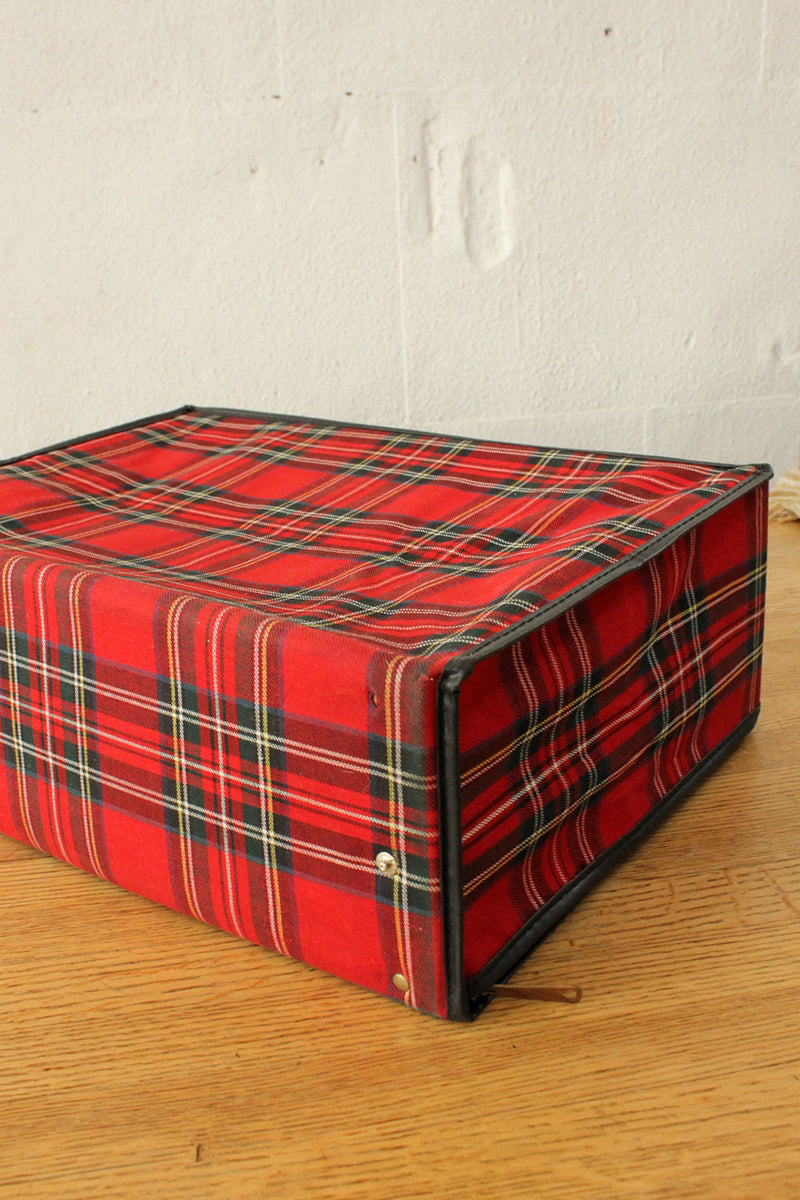 Plaid Collapsible Suitcase