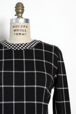Windowpane Knit Dress L