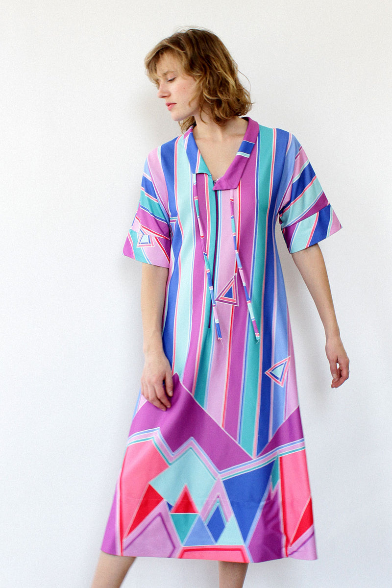Pastel Geometric Caftan