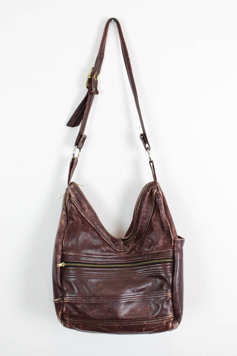 vintage distressed leather bag