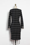 Windowpane Knit Dress L