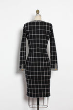 Windowpane Knit Dress L