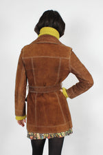 Reversible Bark Leather Belted Jacket S