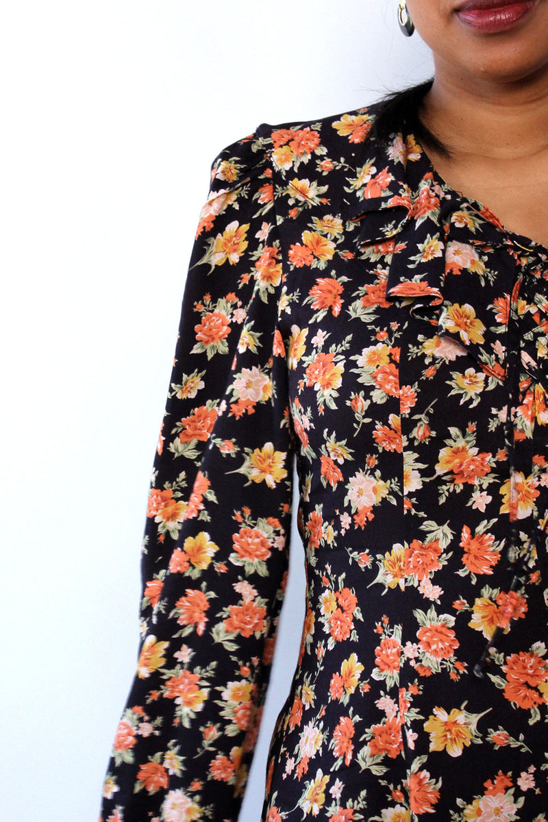 Peachy Floral Mini Dress M/L