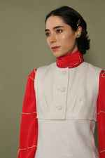 Ivory Leather Mod Dress XS/S