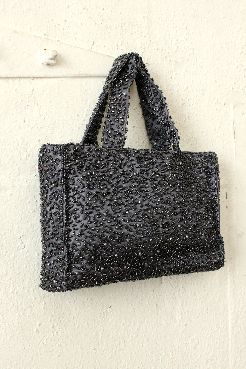 Y2K Gunmetal Beaded Purse