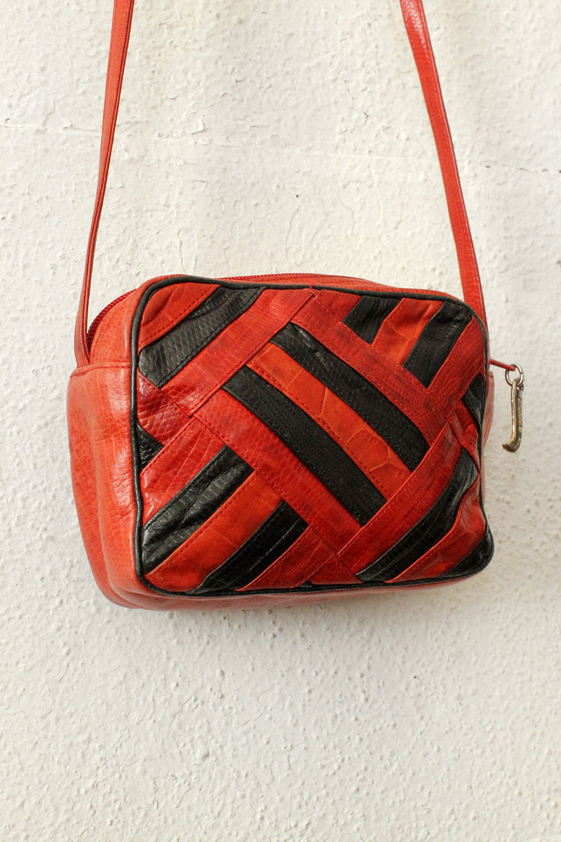 Sharif Stripey Leather Crossbody