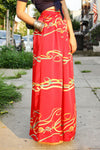 Silk ribbon maxi skirt S