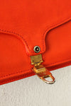Tomato Red Leather Lock Satchel