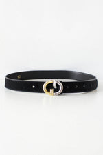 Black Suede GG Buckle Belt