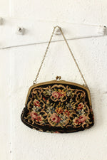 Petite Floral Needlepoint Purse
