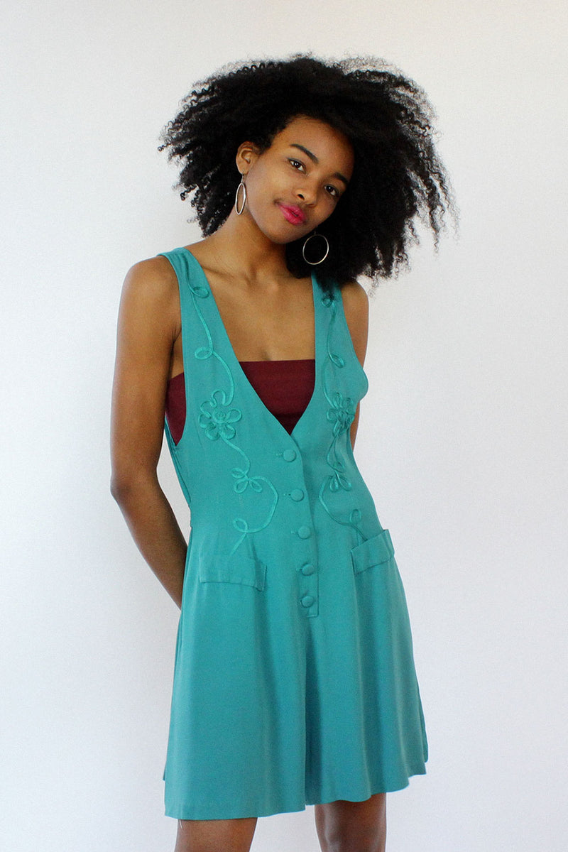 Teal Soutache Romper S
