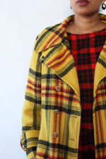 Clueless Plaid 1970s Coat M/L