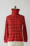Red Plaid Turtleneck S/M