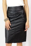 High Waisted Leather Pencil Skirt S