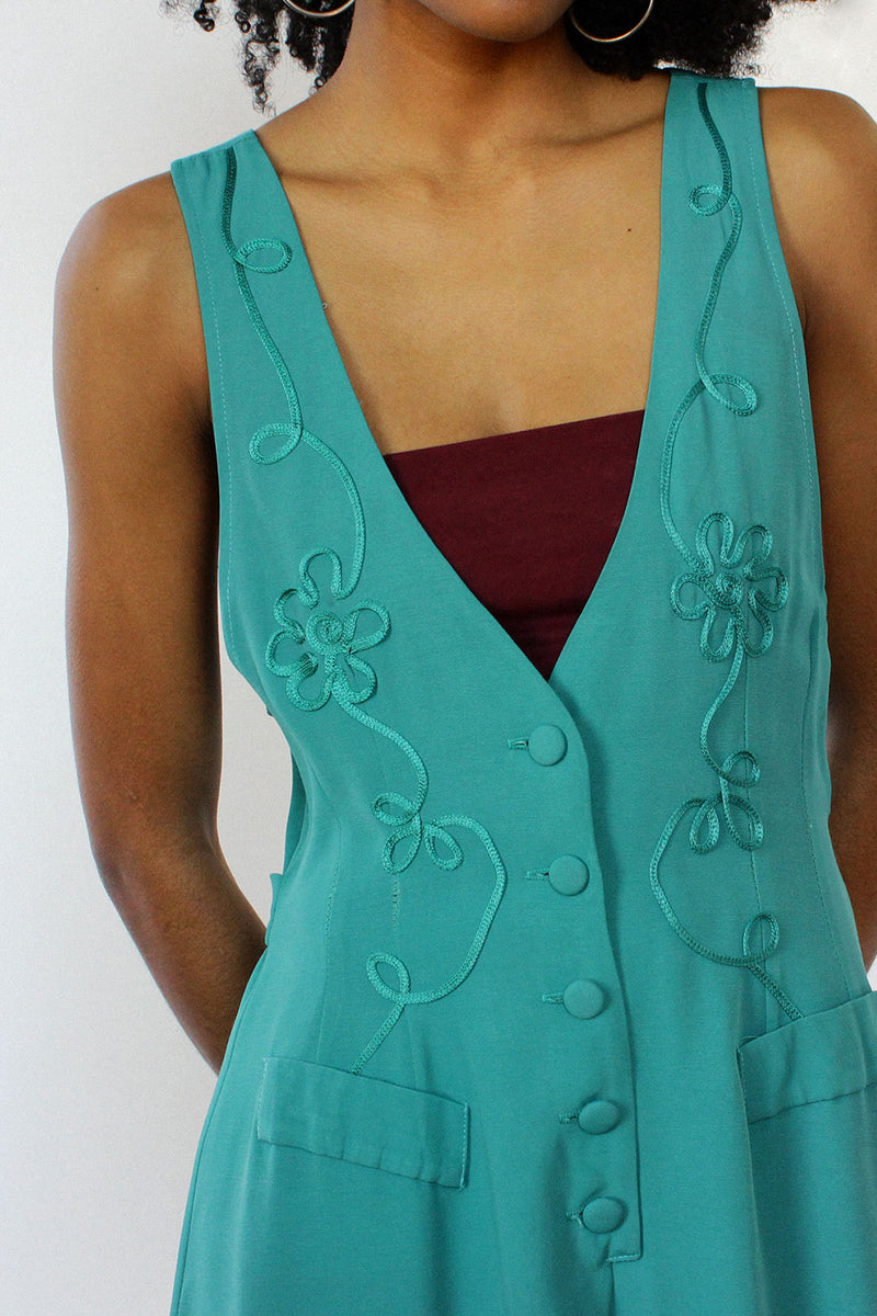 Teal Soutache Romper S
