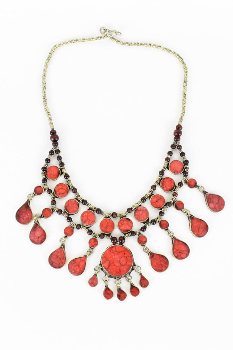 Coral Bib Necklace
