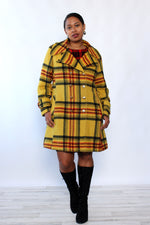 Clueless Plaid 1970s Coat M/L