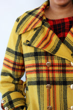 Clueless Plaid 1970s Coat M/L