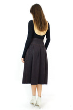 Saint Laurent 1970s Full Wool Skirt with Pockets S
