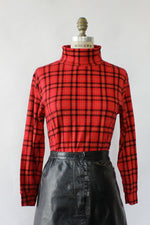 Red Plaid Turtleneck S/M