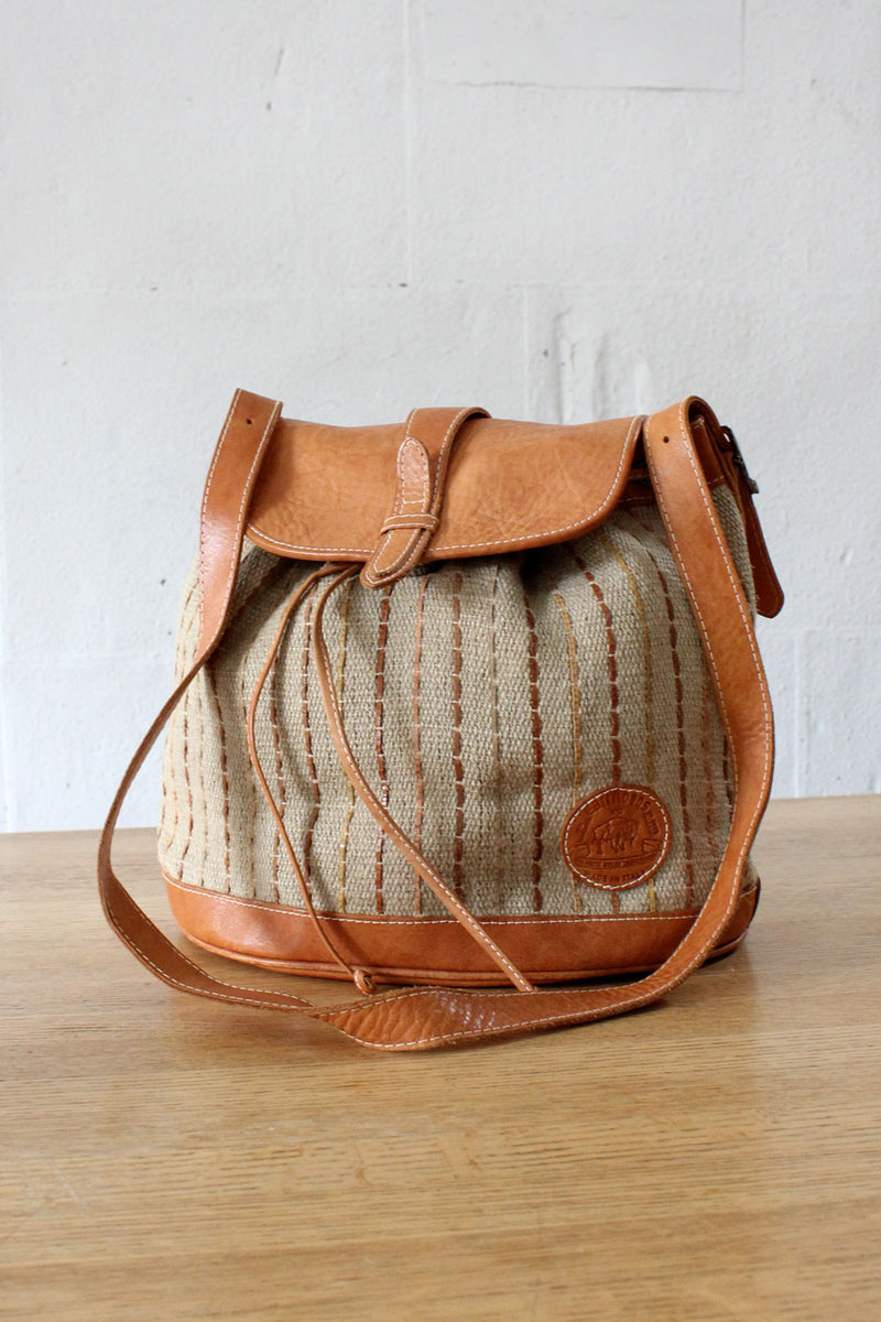 Earthbags Honey Leather Woven Bag
