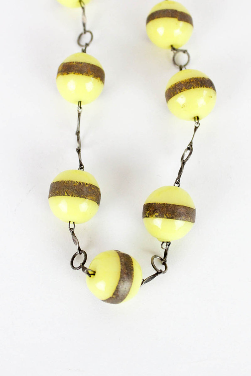 yellow bakelite necklace