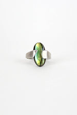 Asymmetrical Sterling Abalone Ring