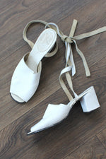 Sbicca White Leather Mules 9 1/2 - 10