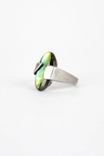Asymmetrical Sterling Abalone Ring