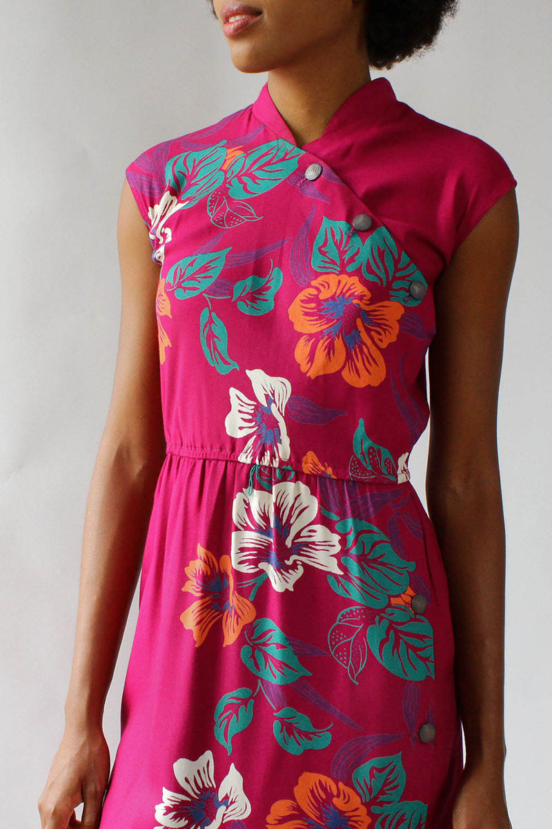 Young Edwardian Mandarin Floral Dress S