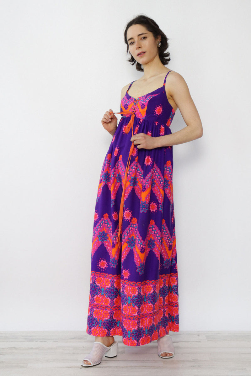 Neon Lace-up Psychedelic Maxi XS-M