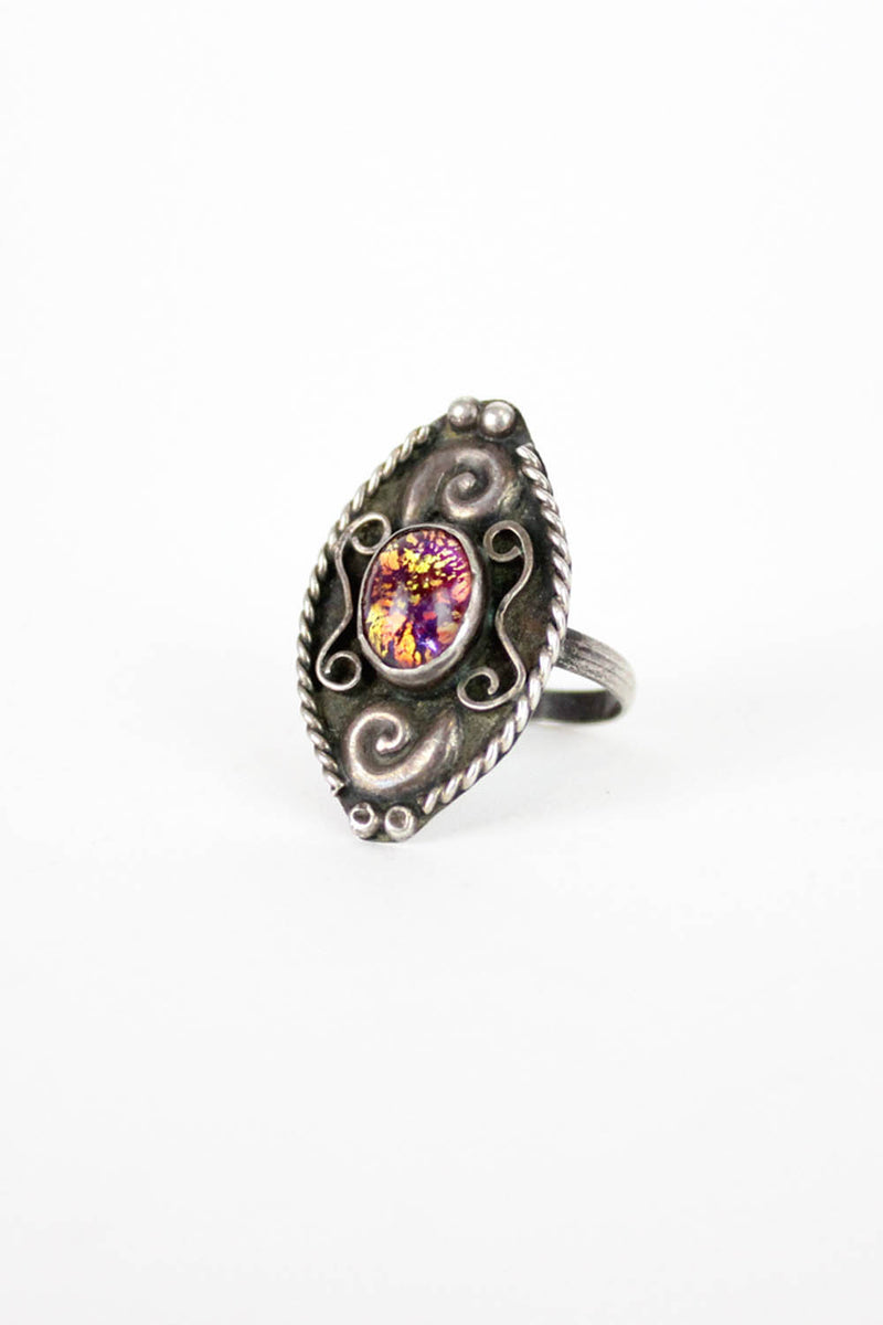 vintage fire opal ring