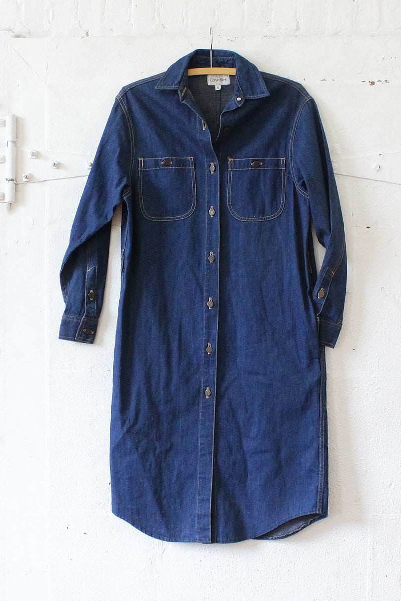 Indigo Denim Shirtdress S/M