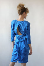 Cobalt Silk Bow Dress S
