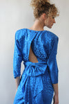 Cobalt Silk Bow Dress S